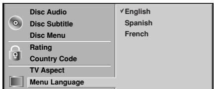 NAD T533 - MENU LANGUAGE - 1