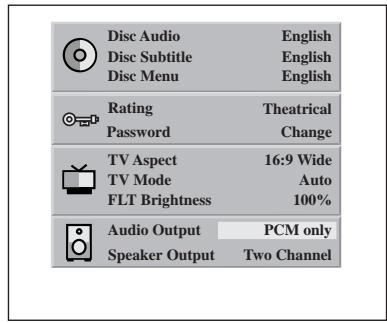 NAD T550 - At the SET UP screen - 1