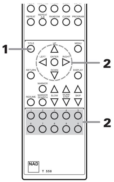 NAD T550 - Using a title Menu - 1