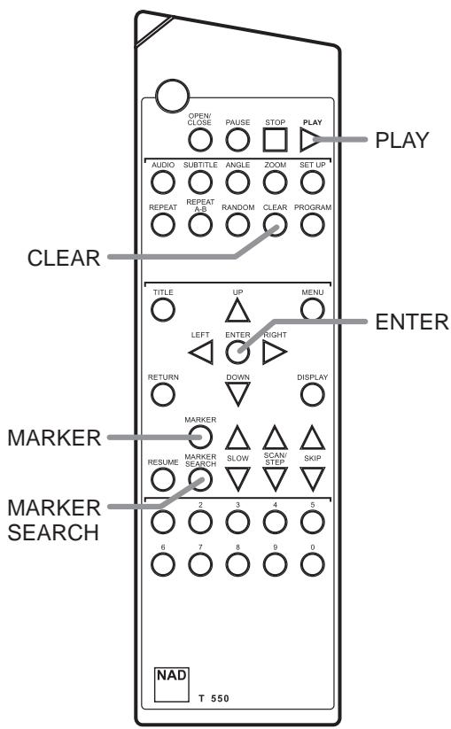 NAD T550 - Storing markers in memory to be viewed (listened to) again - 2