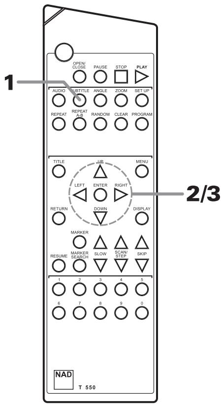 NAD T550 - Changing subtitle language - 2