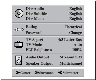 NAD T550 - SET UP Menu CLEAR - 1