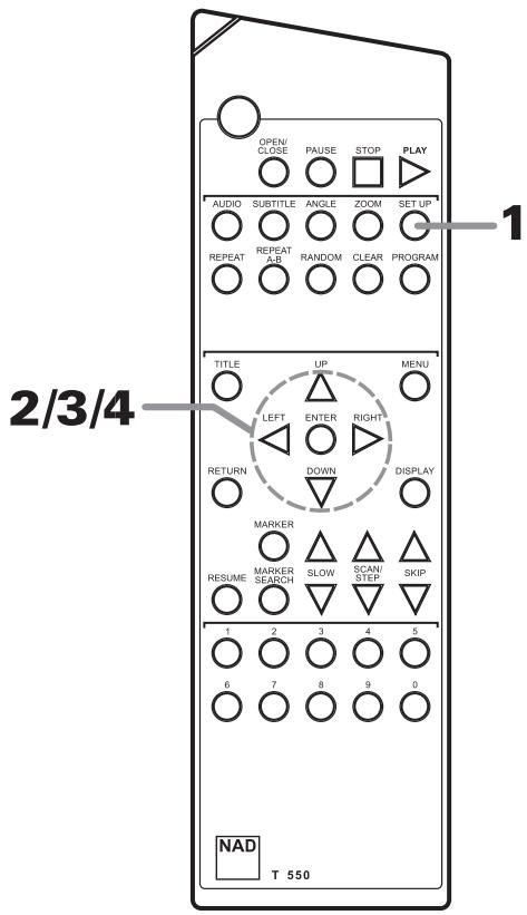 NAD T550 - Selecting disc language (DVD only) - 2