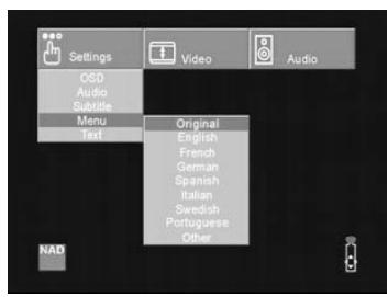 NAD T562 - SELECTING LANGUAGES - 4