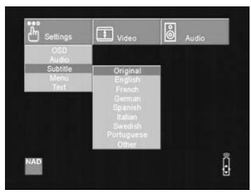 NAD T562 - SELECTING LANGUAGES - 3