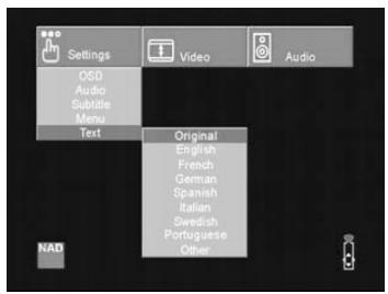 NAD T562 - SELECTING LANGUAGES - 5