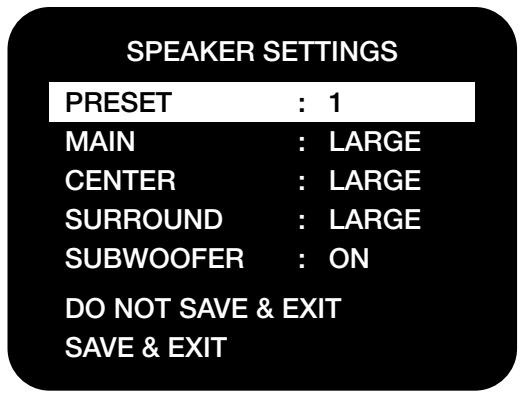 NAD T760 - SPEAKER SETTINGS - 1