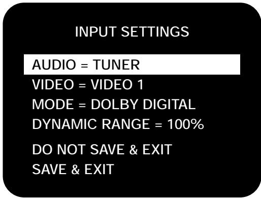 NAD T761 - INPUT SETTINGS - 1