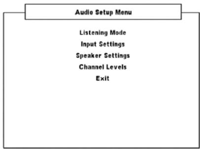 NAD VISO TWO - USING THE VISOTWO - AUDIO SETUP MENU - 1