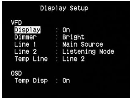 NAD M15 HD - DISPLAY SETUP - 1
