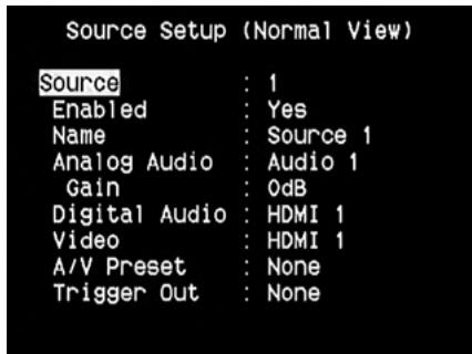 NAD M15 HD - SOURCE SETUP (NORMAL VIEW) - 1