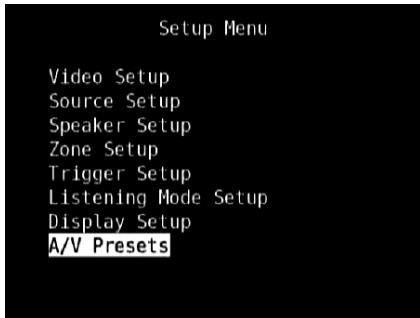 NAD M15 HD - SAMPLE PROCEDURE FOR SETTING UP A/V PRESETS - 16