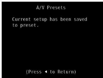 NAD M15 HD - SAMPLE PROCEDURE FOR SETTING UP A/V PRESETS - 10