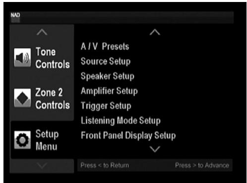 NAD T 747 - SETUP MENU - 1