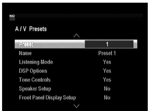 NAD T 747 - A/V PRESETS - 1