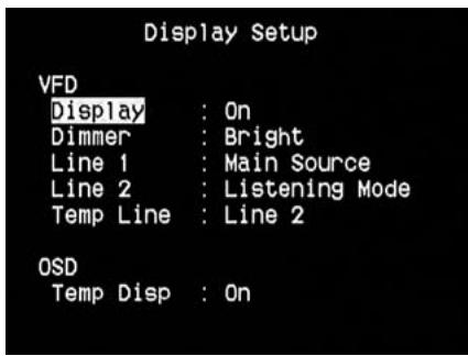 NAD T175 HD - DISPLAY SETUP - 1