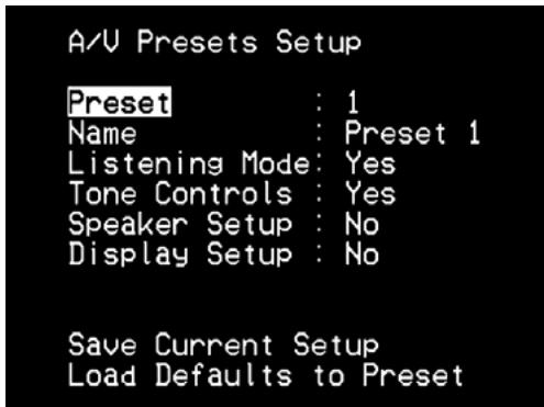 NAD T737 HD - A/V PRESETS SETUP - 1