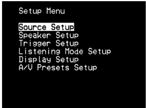 NAD T737 HD - SETUP MENU - 1