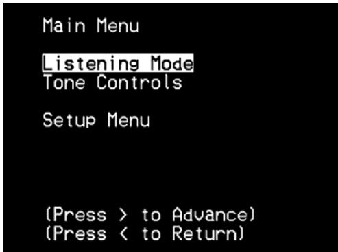 NAD T737 HD - MAIN MENU - 1