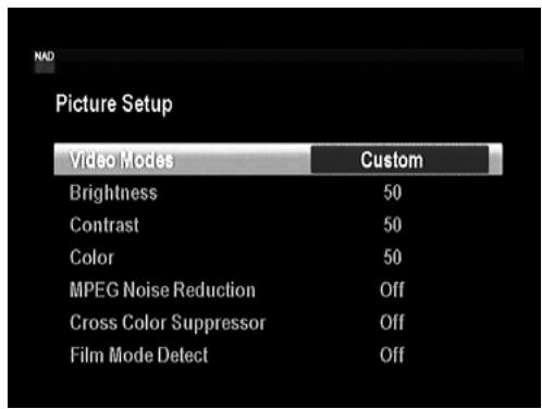 NAD T747 - PICTURE SETUP - 1