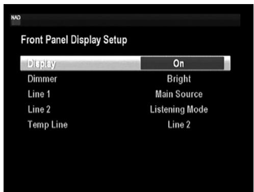 NAD T747 - FRONT PANEL DISPLAY SETUP - 1