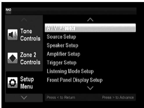 NAD T747 - SAMPLE PROCEDURE FOR SETTING UP A/V PRESETS - 7