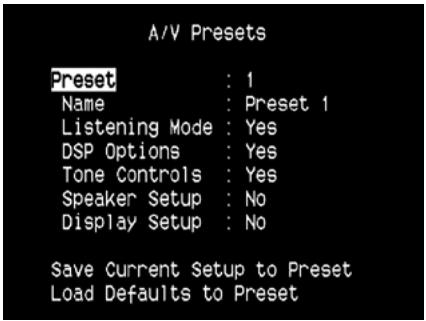 NAD T775 HD - A/V PRESETS - 1