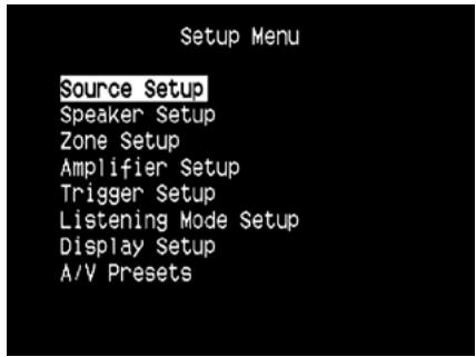 NAD T775 HD - SETUP MENU - 1