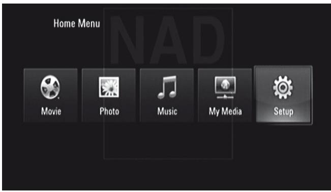 NAD M56 - USING THE HOME MENU - 1