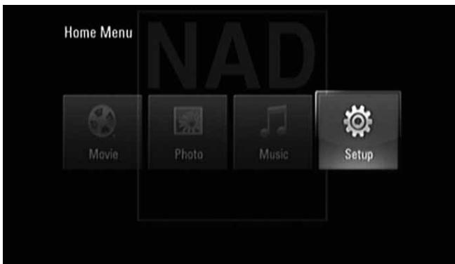 NAD T557 - Utilisation du MENU d'accueil - 1