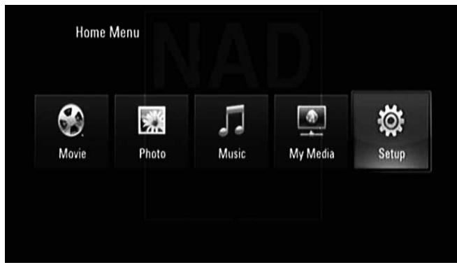 NAD T577 - UTILISATION DU MENU D'ACCUEIL - 1