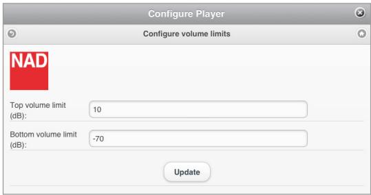 NAD M50 - SET VOLUME LIMITS - 1