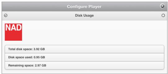 NAD M50 - DISK USAGE - 1