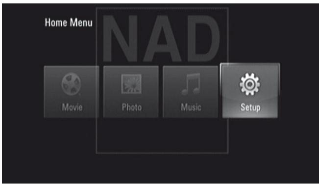 NAD T 557 - USING THE HOME MENU - 1