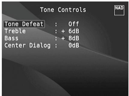 NAD T187 - USING THE T 187 - SETUP MENU - 1