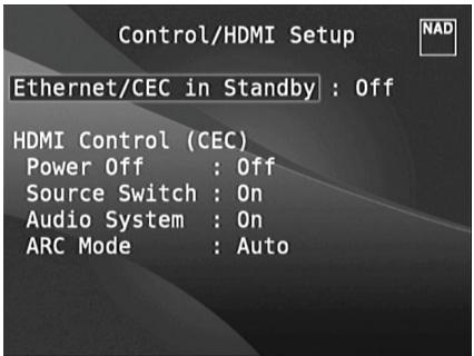 NAD T187 - CONTROL/HDMI SETUP - 1