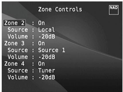 NAD T187 - ZONE CONTROLS - 2