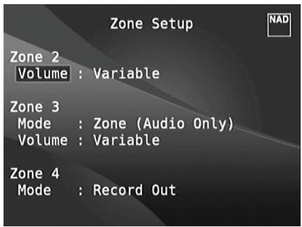NAD T187 - ZONE SETUP - 1