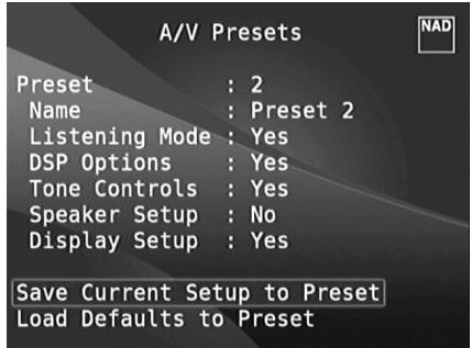 NAD T187 - USING THE T 187 - SETUP MENU - 4