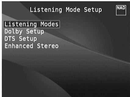 NAD T187 - LISTENING MODE SETUP - 1