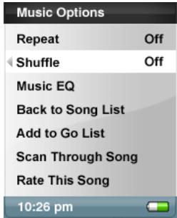 SANDISK E200 - Setting Shuffle Mode - 1