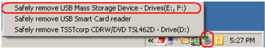 SANDISK E200 - Safely Removing Sansa e200 from your computer - 1