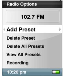 SANDISK E200 - FM Presets - 1