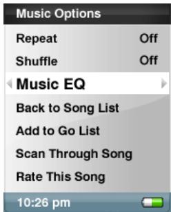 SANDISK E200 - Settings Music EQ - 1