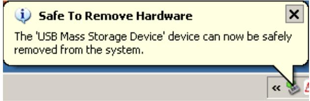 SANDISK E200 - Safely Removing Sansa e200 from your computer - 2