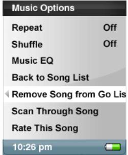 SANDISK E200 - Remove Songs from Go List - 1