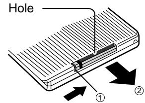 SAMSUNG DVD-L1200 - Installing the Battery in the Remote - 1