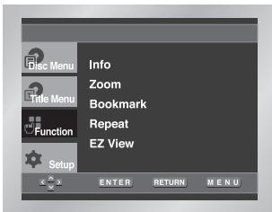 SAMSUNG DVD-L300 - Using the Function Menu - 1