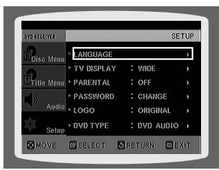 SAMSUNG HT-DS1000 - button to select the desired language and then press ENTER button. - 1