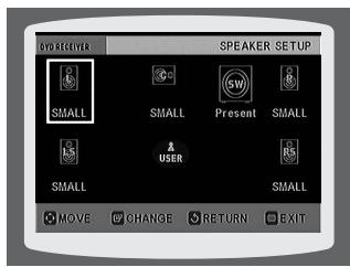 SAMSUNG HT-DS1000 - Setting the Speaker Mode - 4